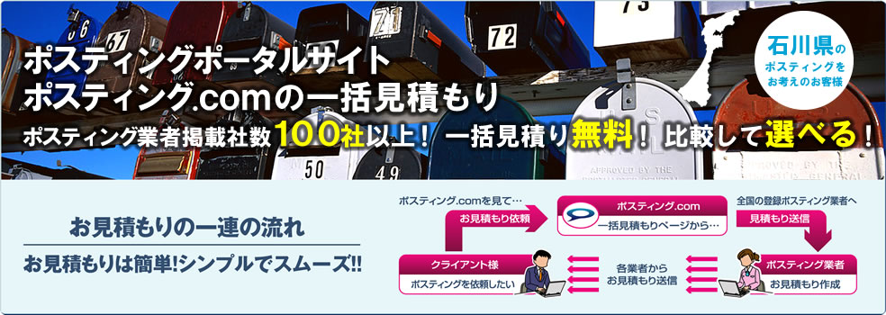 石川県のポスティングをお考えのお客様