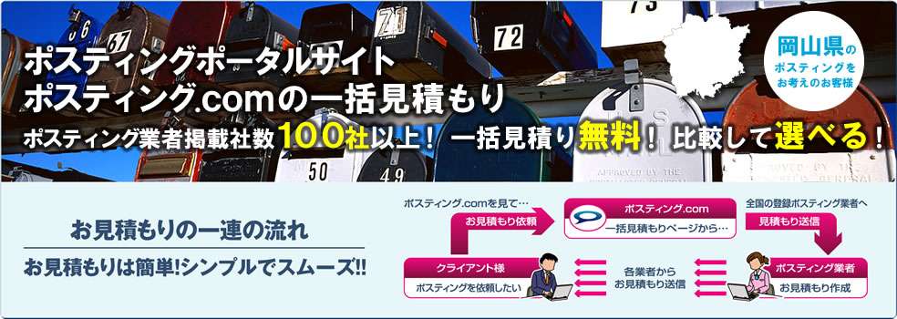 岡山県のポスティングをお考えのお客様